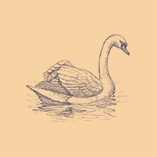 B401 Vintage Swan Design Block