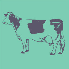 F102 Vintage Cow Design Block
