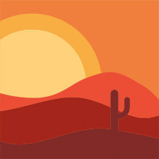E952 Desert Sunset with Cactus Design Block
