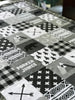 A JOOMOOKIE WOODLAND PATCHWORK Minky Blanket w/Bear in Black & White