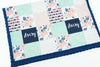 JOOMOOKIE FLORAL PATCHWORK Minky Blanket in Peach, Mint & Navy