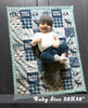 A JOOMOOKIE WOODLAND PATCHWORK Minky Blanket w/Moose & Float Plane in Baby Blue & Navy