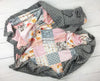 JOOMOOKIE FLORAL WOODLAND PATCHWORK Minky Blanket in Pink & Gray