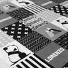 JOOMOOKIE PANDA Patchwork Minky Blanket in Black & White