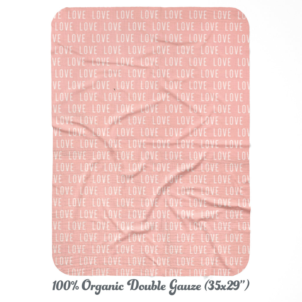 LOVE Joomookie Organic Receiving Blankets PEACH