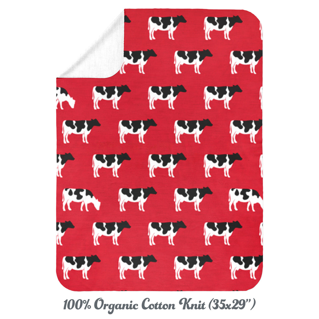 COWS Joomookie Organic Receiving Blankets RED