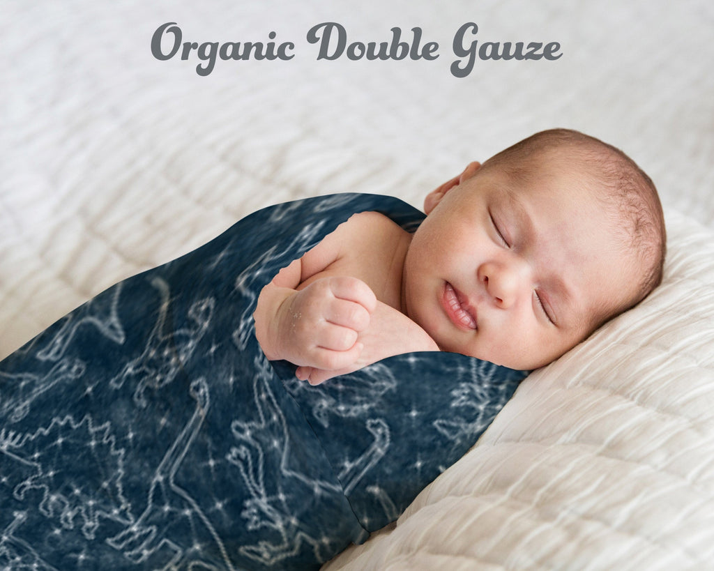 CONSTELLATION DINOSAURS Joomookie Organic Receiving Blankets